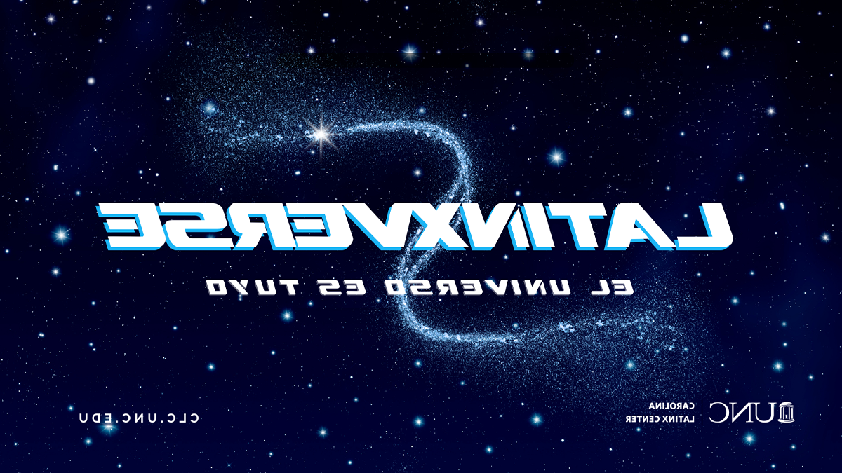 Graphic with view of outer space with stars in the background and text that reads: 